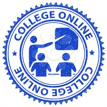 College Online Indicating Web Site And Stamp