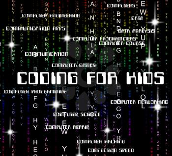 Coding For Kids Indicating Youth Cipher And Word