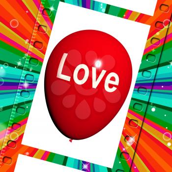 Love Balloon Showing Fondness and Affectionate Feeling
