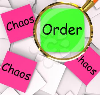 Order Chaos Post-It Papers Meaning Orderly Or Chaotic