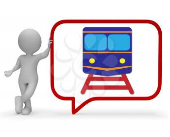 Train Speech Bubble Indicating Messages Railway 3d Rendering