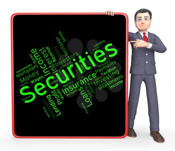 Securities Word Representing Financial Obligation And Liability 