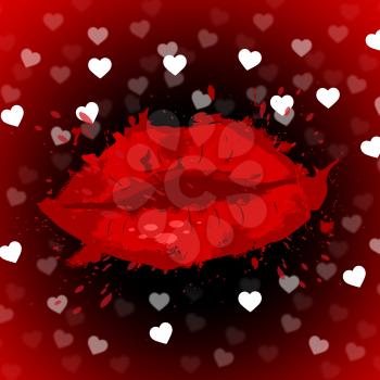 Beauty Lips Indicating Valentine Day And Romance
