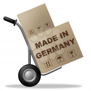 Made In Germany Representing Shipping Box And Packaging