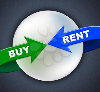 Buy Rent Arrows Showing Buying Leasing And Purchase