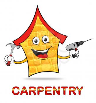 Carpentry Icon And Word Means Handyman Joiner Or Woodworking