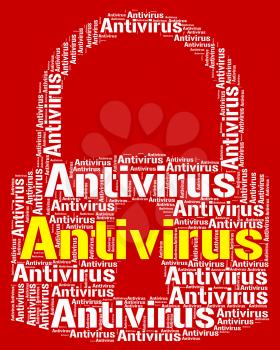 Antivirus Lock Representing Malicious Software And Shield