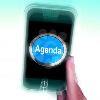 Agenda On Mobile Phone Showing Schedule Program