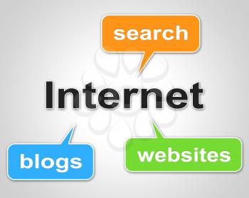 Internet Words Showing World Wide Web And Website