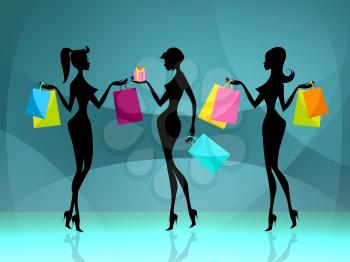 Shopper Women Representing Commercial Activity And Consumerism