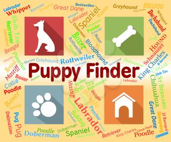 Puppy Finder Indicating Search For And Pinpoint