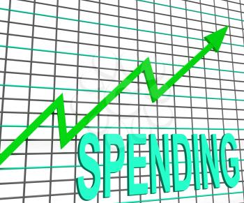Spending Chart Graph Shows Increasing Expenditure Purchasing