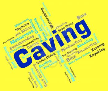 Caving Words Meaning Wordcloud Sport And Explorer 