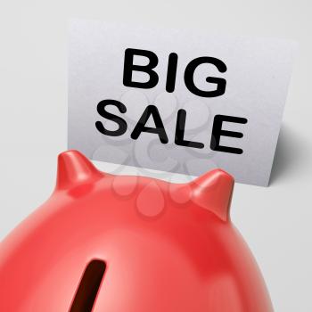 Big Sale Piggy Bank Showing Price Slashed