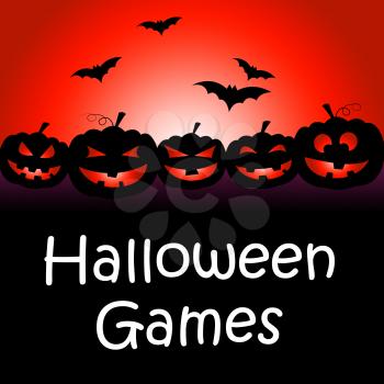 Halloween Games Meaning Trick Or Treat And Entertaining Autumn
