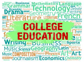 College Education Showing Study Courses And Universities
