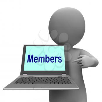 Members Laptop Showing Member Register And Web Subscribing