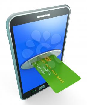 Credit Card Online Indicating World Wide Web And Website