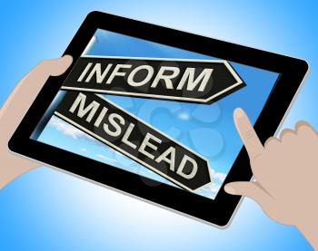 Inform Mislead Tablet Meaning Let Know Or Misguide