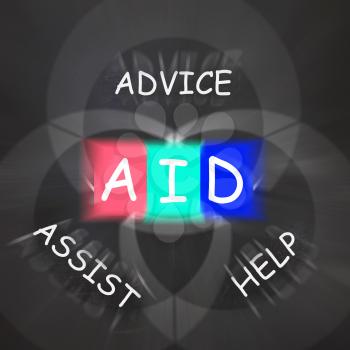 Supportive Words Displaying Advice Assist Help and Aid