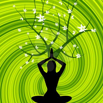 Yoga Pose Indicating Calm Body And Environmental