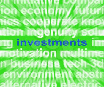 Investments Word Showing Loan For Return And Revenue