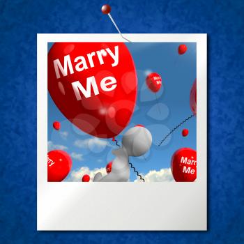 Marry Me Balloon Photo Representing Engagement Proposal for Lovers