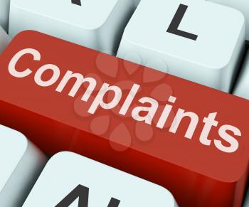 Complaints Key Showing Complaining Or Moaning Online