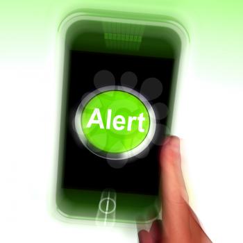 Alert Mobile Showing Alerting Notification Or Reminder