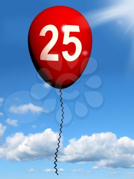 25 Balloon Showing Twenty-fifth Happy Birthday Celebration