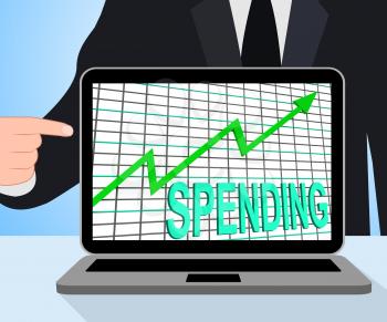Spending Chart Graph Displaying Increasing Expenditure Purchasing