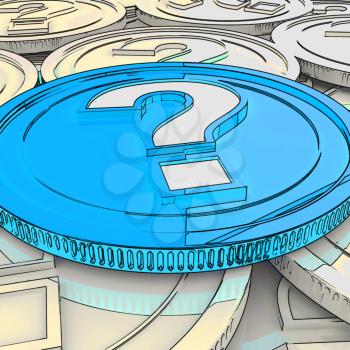 Question Mark Coin Showing Speculation About Finance