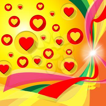 Background Hearts Showing Valentines Day And Abstract