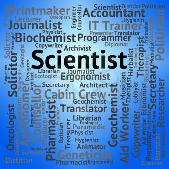 Scientist Job Showing Text Word And Research