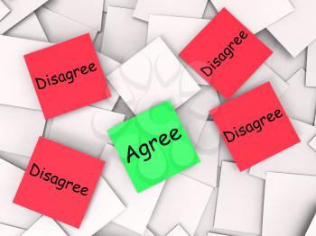 Agree Disagree Post-It Notes Meaning Opinion Agreement Or Disagreement
