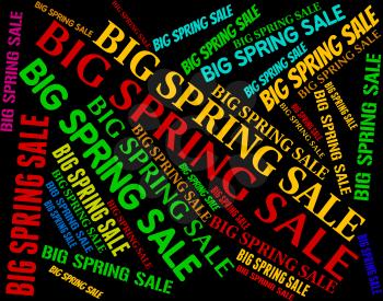 Big Spring Sale Indicating Bargains Discounts And Text