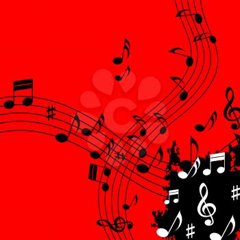 Red Music Background Meaning Soundwaves Piece And Notes
