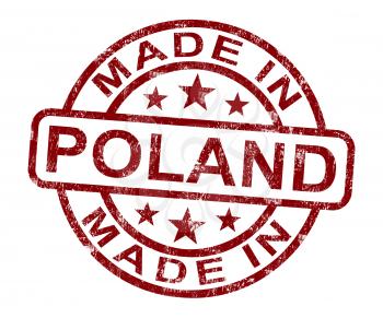 Made In Poland Stamp Showing Polish Product Or Produce