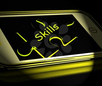 Skills Smartphone Displaying Knowledge Abilities And Competency
