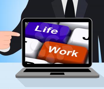 Life Work Keys Displaying Balancing Job And Free Time