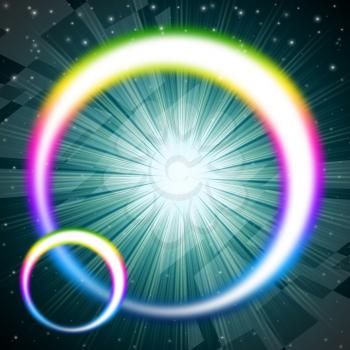 Rainbow Circles Background Meaning Colorful Round And Brilliant Star
