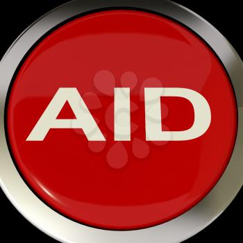 Aid Button Meaning Help Assist Or Rescue