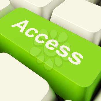 Access Computer Key In Green Showing Permissions And Security
