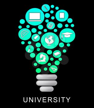 University Lightbulb Representing Power Source And Institution
