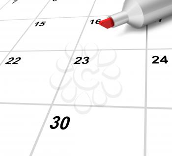 Blank Calendar Showing Plan Appointment Schedule Or Event