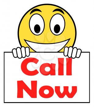 Call Now On Sign Showing Talk or Chat