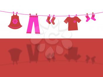 Clothes Line Indicating Shorts Garment And Hanging