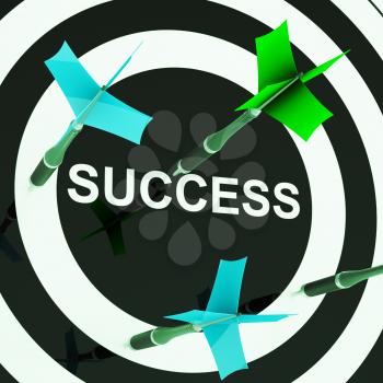 Success On Dartboard Shows Unsuccessful Goals Or Incomplete Jobs