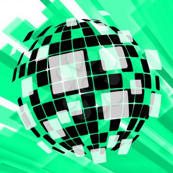 Modern Disco Ball Background Showing Vintage Pop Art Or Design