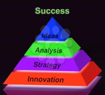 Success Pyramid Sign Showing Progress Achievement Or Winning